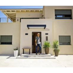 Canopia Sophia Pensilina Da Esterno 215X95 cm - Struttura Grigia Pannelli Opal Bianco