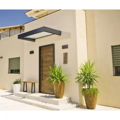 Canopia Sophia Pensilina Da Esterno 160X95 cm - Struttura Grigia Pannello Trasparente