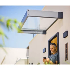 Canopia Sophia Pensilina Da Esterno 160X95 cm - Struttura Grigia Pannello Trasparente