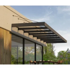 Canopia Sophia XL Pensilina Da Esterno 750X140X67 cm - Struttura Grigia Pannello Trasparente