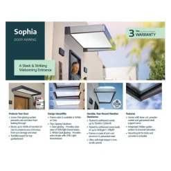 Canopia Sophia XL Pensilina Da Esterno 850X140 cm - Struttura Grigia Pannelli Opal Bianco