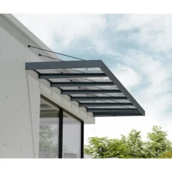 Canopia Sophia XL Pensilina Da Esterno 660X140X67 cm - Struttura Grigia Pannello Trasparente