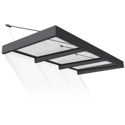 Canopia Sophia XL Pensilina Da Esterno 286X140X67 cm - Struttura Grigia Pannello Trasparente