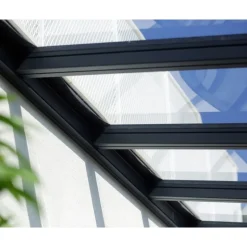 Canopia Stockholm Pergola Addossata in Alluminio di Premium 3.4X9.5 m Trasparente