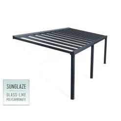 Canopia Stockholm Pergola Addossata in Alluminio di Premium 3.4X8 m Trasparente