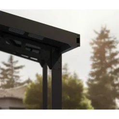 Canopia Sydney Carport Doppio Tetto Spiovente in Alluminio 6 X 6 m Nero