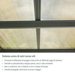 Canopia Sydney Carport Doppio Tetto a V in Alluminio 6 X 6 m Nero