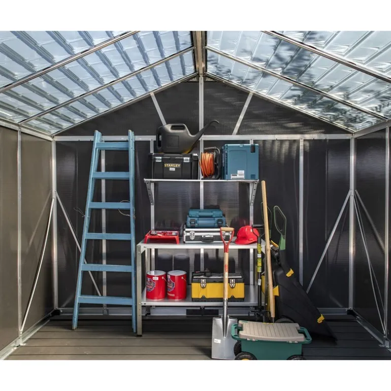 Canopia Yukon Casetta Da Giardino in Policarbonato 271X332X252 cm Grigio Pavimento Incluso