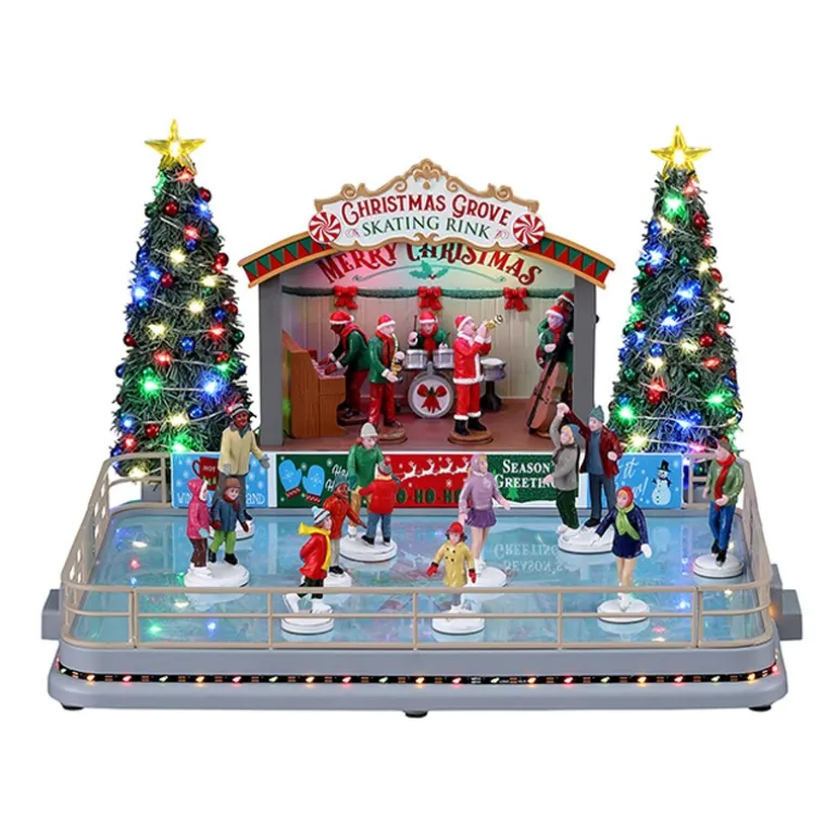 Christmas Grove Skating Rink con Alimentatore 4.5V Cod. 14870