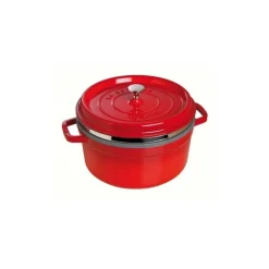 Cocotte con Cestello 26 cm Rossa in Ghisa