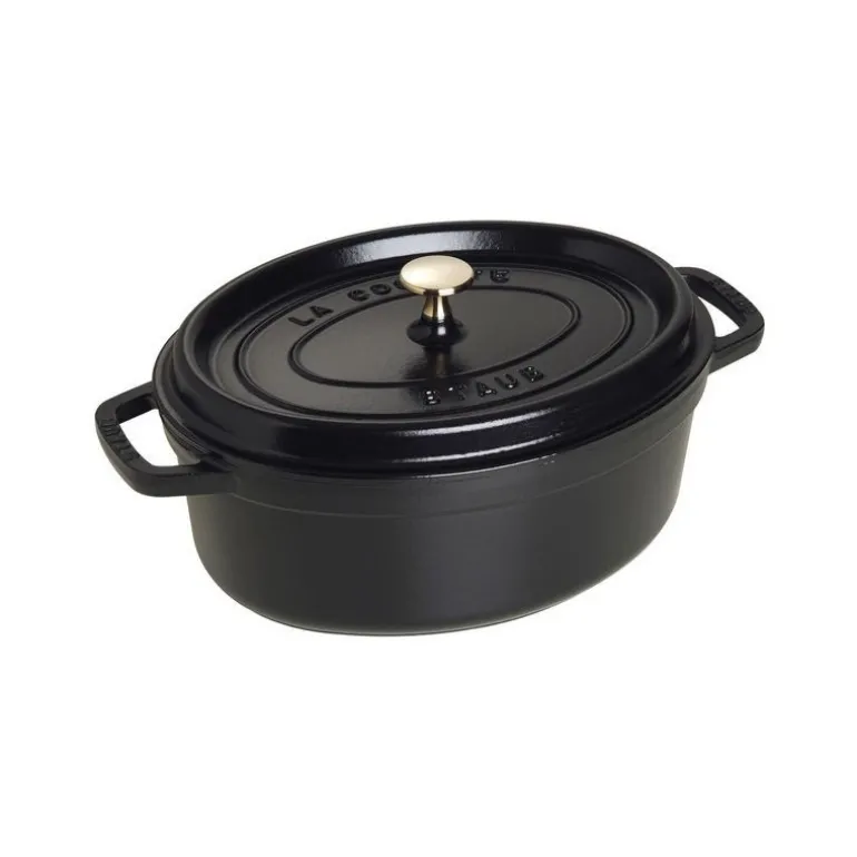 Cocotte Ovale 29 cm Nera in Ghisa