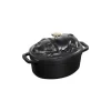 Cocotte Ovale Maialino 17 cm Nera in Ghisa