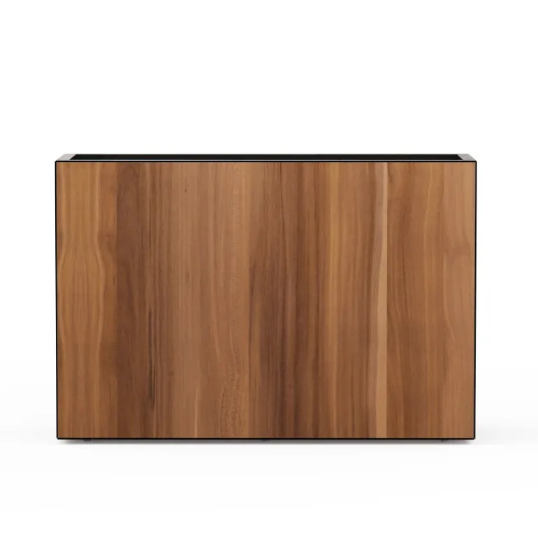 Fioriera Alta Herstera DECO PLANTER DIVIDER 25 in Metallo colore Nero e Pannello Effetto Legno 120x25x80 cm