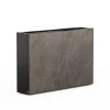 Fioriera Alta Herstera DECO PLANTER DIVIDER 25 in Metallo colore Nero e Pannello Effetto Marmo 120x25x80 cm