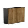 Fioriera Alta Herstera DECO PLANTER DIVIDER 40 in Metallo colore Nero e Legno 100x40x80 cm