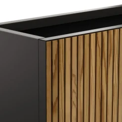 Fioriera Alta Herstera DECO PLANTER DIVIDER 40 in Metallo colore Nero e Legno 100x40x80 cm