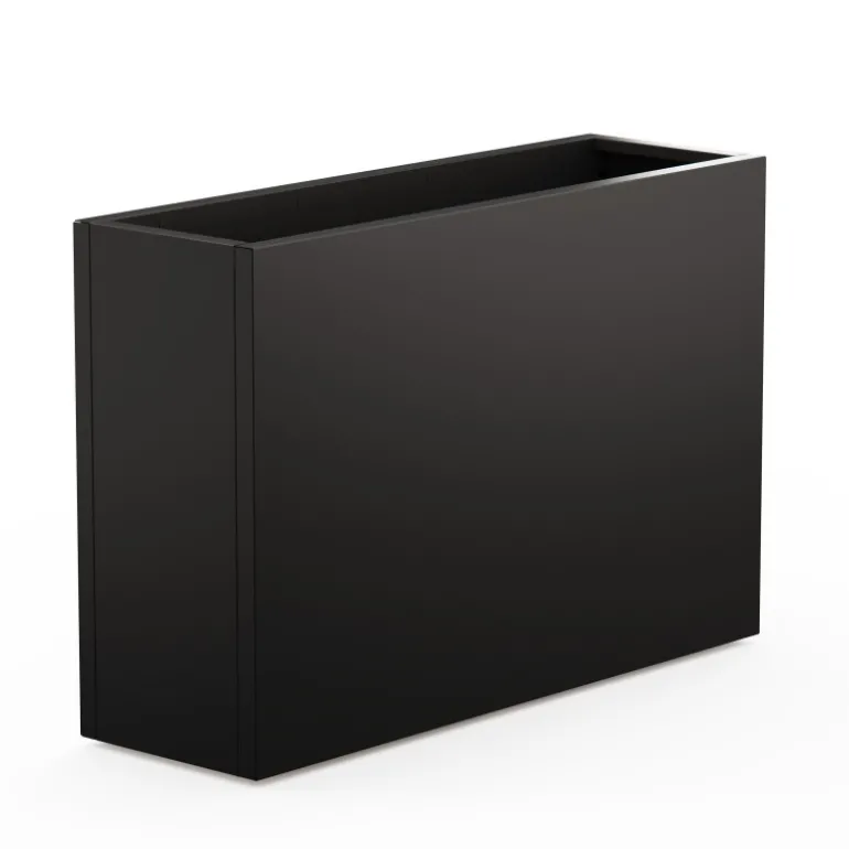 Fioriera Alta Herstera DECO PLANTER DIVIDER 40 in Metallo colore Nero e Legno 100x40x80 cm