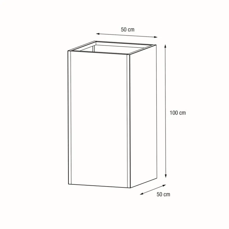 Fioriera Alta Herstera PLANTER COLUMN in Metallo colore Antracite 50x50x100 cm