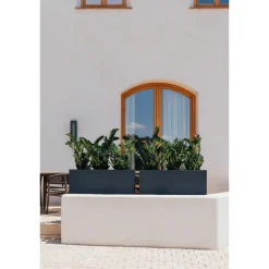 Fioriera Alta Herstera PLANTER DIVIDER 40 in Metallo colore Antracite 100x40x80 cm