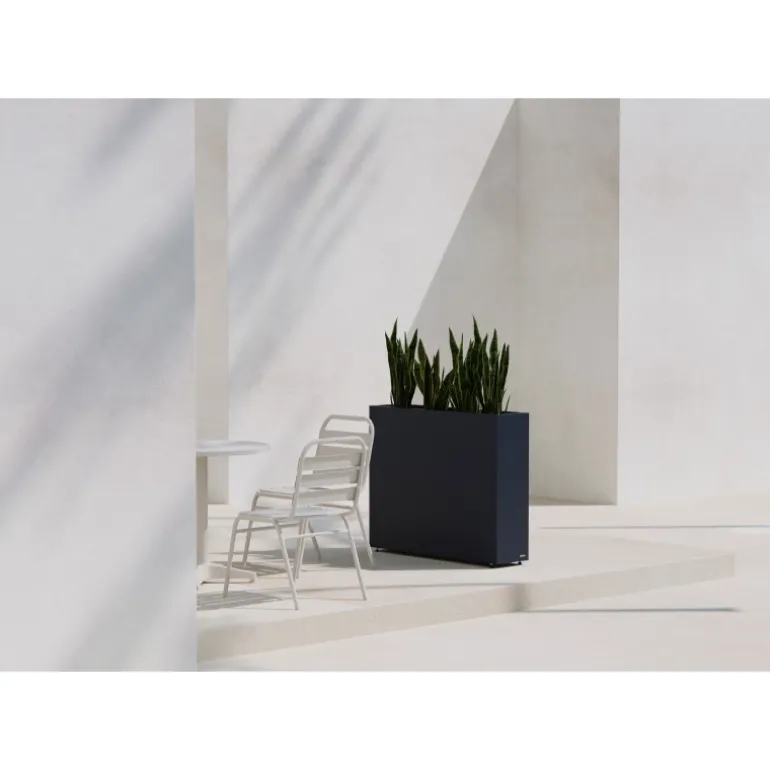 Fioriera Alta Herstera PLANTER DIVIDER 25 in Metallo colore Antracite 100x25x80 cm