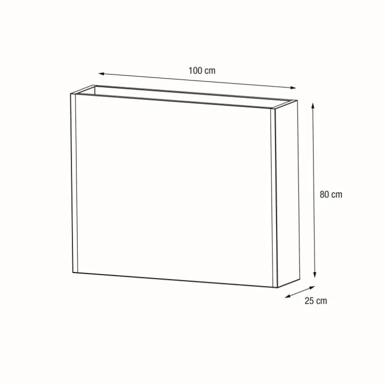 Fioriera Alta Herstera PLANTER DIVIDER 25 in Metallo colore Antracite 100x25x80 cm