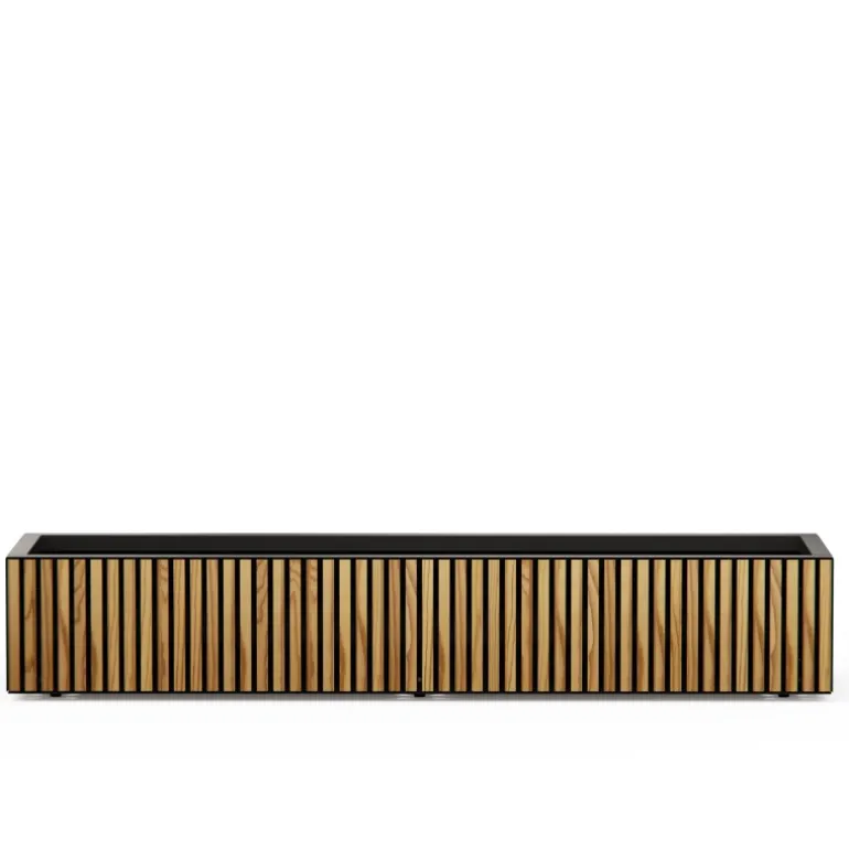 Fioriera Bassa Herstera PLANTER WOOD XIC 150 in Metallo colore Antracite 150x40x25cm