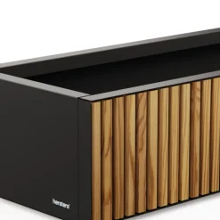 Fioriera Bassa Herstera PLANTER WOOD XIC 150 in Metallo colore Antracite 150x40x25cm
