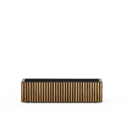 Fioriera Bassa Herstera PLANTER WOOD XIC 100 in Metallo colore Antracite 100x40x25cm