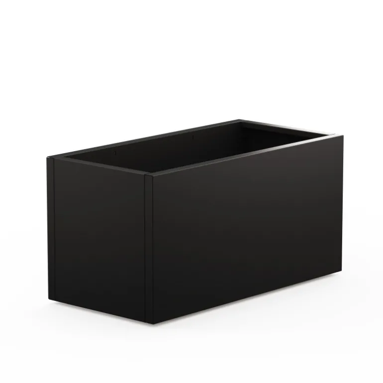 Fioriera Herstera DECO PLANTER in Metallo colore Nero e Legno 100x50x50 cm