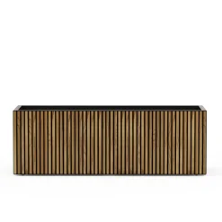 Fioriera Herstera DECO PLANTER in Metallo colore Nero e Legno 150x50x50 cm