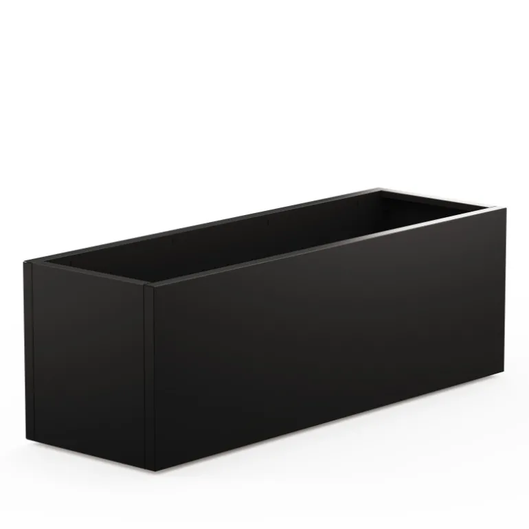 Fioriera Herstera DECO PLANTER in Metallo colore Nero e Legno 150x50x50 cm