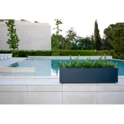 Fioriera Herstera PLANTER BALCONY in Metallo colore Antracite 100x25x25 cm