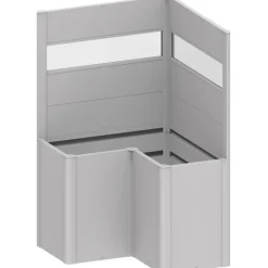 Frangivista con Elemento Vetro per Aiuola Rialzata a L in Metallo Biohort