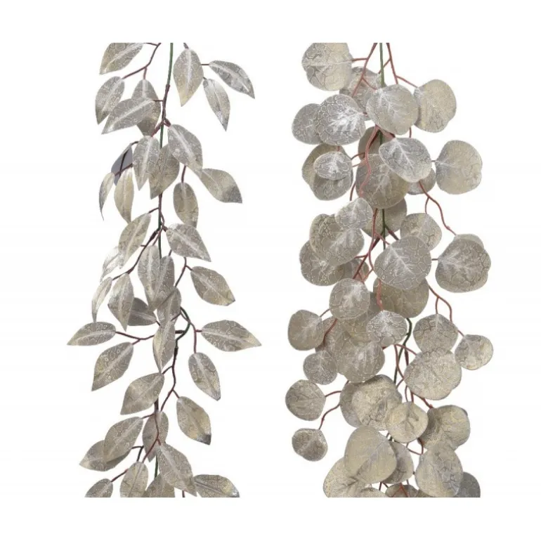 Ghirlanda con foglie e glitter 150 cm. Pezzo Singolo