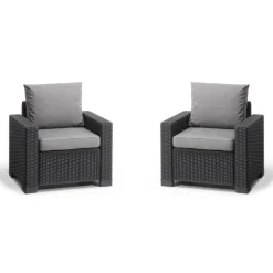 Keter 2 Poltrone Con Braccioli CALIFORNIA Grafite