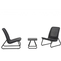 Keter Set 2 Poltrone + Tavolino aperto RIO PATIO Grafite