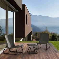 Keter Set 2 Poltrone + Tavolino aperto RIO PATIO Grafite