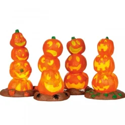 Light Up Pumpkin Stack, Set of 4 B/O 4.5V Cod. 34623