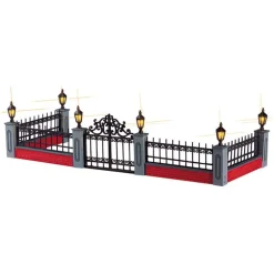 Lighted Wrought Iron Fence Set of 5 B/O 4.5V Cod. 54303