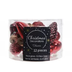 Mini decorazioni in vetro da appendere. Set di 12