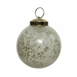 Pallina in vetro da appendere 7,5 cm bianco.