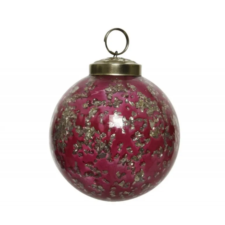 Pallina in vetro da appendere 7,5 cm rosso.