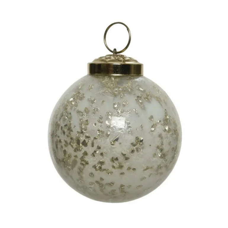 Pallina in vetro da appendere 10 cm bianco.