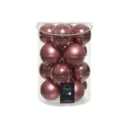 Palline in vetro da appendere Rosa Velvet dim 8 cm Box da 16