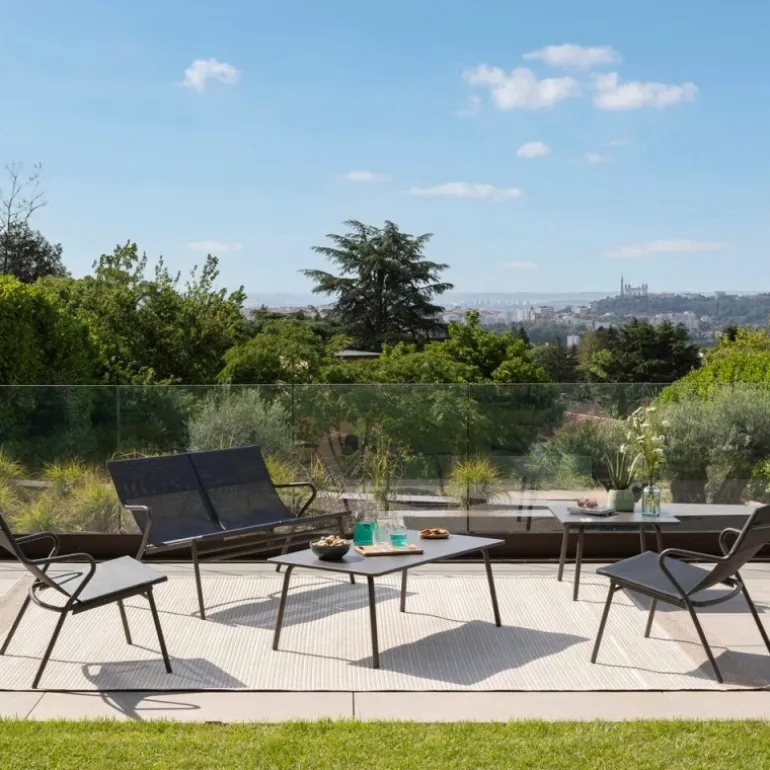 Panca Bassa imbottita VENCE LaFuma LFM5287 Obsidian/Titane