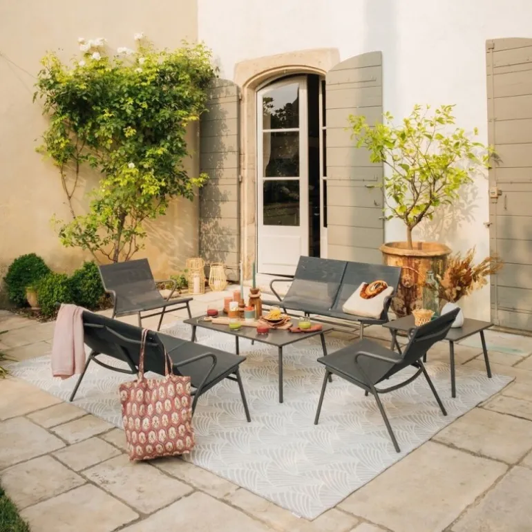 Panca Bassa imbottita VENCE LaFuma LFM5287 Obsidian/Titane