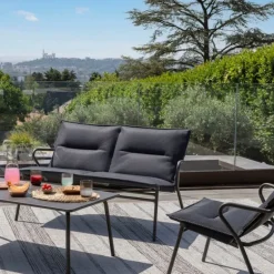 Panca Bassa imbottita VENCE LaFuma LFM5348 Dark Grey/Titane