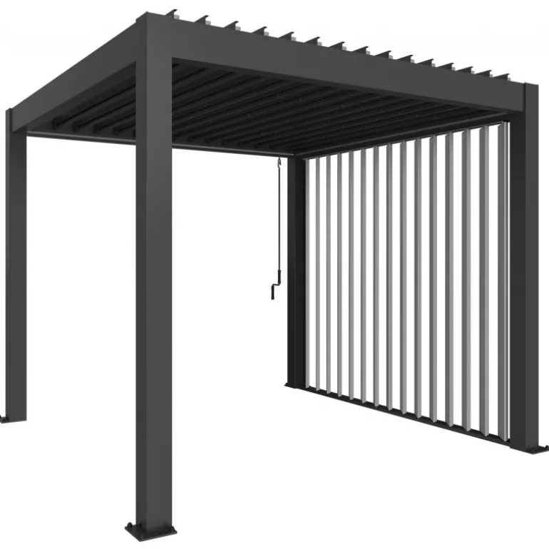 Parete Laterale a Lamelle per Pergola in Metallo Biohort