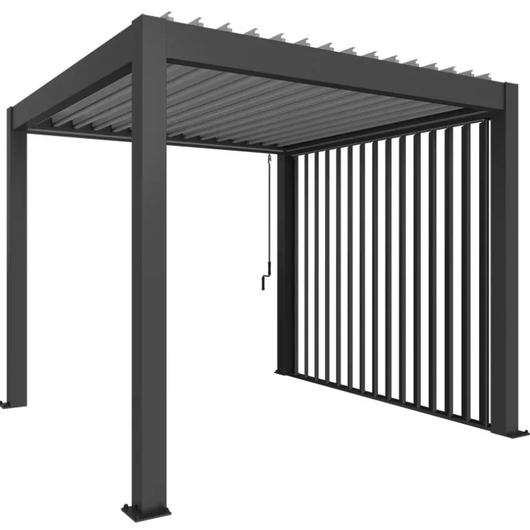 Parete Laterale a Lamelle per Pergola in Metallo Biohort