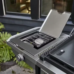 Piastra Weber a Gas Slate GPSB 76 cm Premium Con Fornello Laterale Black Cod. 1500247